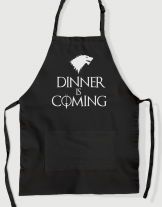 Ποδιά μαγειρικής με εκτύπωση Dinner is coming