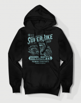 Hoodied φούτερ με στάμπα Super Bike