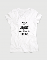 Μπλουζάκι με τύπωμα Queens are born in February