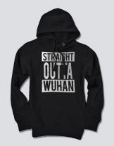 Premium hoodie με τύπωμα Straight Outta Wuhan