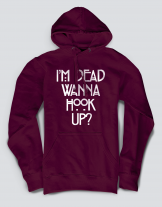 Hoodied φούτερ με στάμπα Wanna Hook Up?