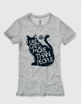 Μπλουζάκι με τύπωμα I like cats more than people
