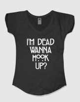 Μπλουζάκι με στάμπα  Wanna hook up?