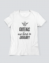 Μπλουζάκι με τύπωμα Queens are born in January