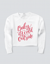Girlie Cropped Sweat με στάμπα Baby it's cold outside