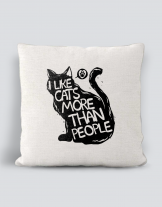 Μαξιλάρι με τύπωμα I like cats more than people