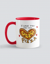 Κούπα κεραμική με εκτύπωση Love you more than Pizza