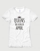 Μπλουζάκι με στάμπα Queens are born in April