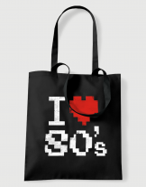 Τσάντα με τύπωμα I love 80's