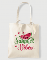 Υφασμάτινη τσάντα με στάμπα Summer Vibes 
